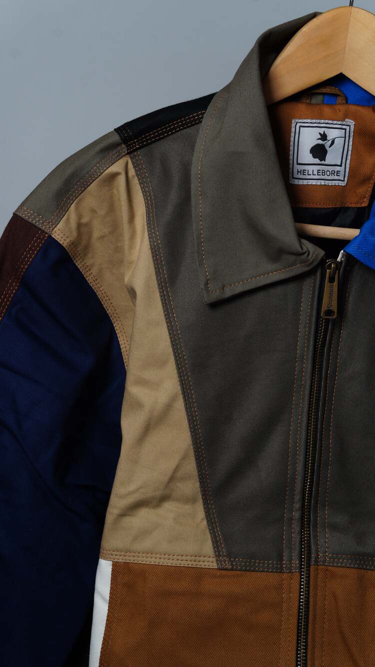 Workwear Colorblock Geometric Jacket Size M - Picture 3 of 7